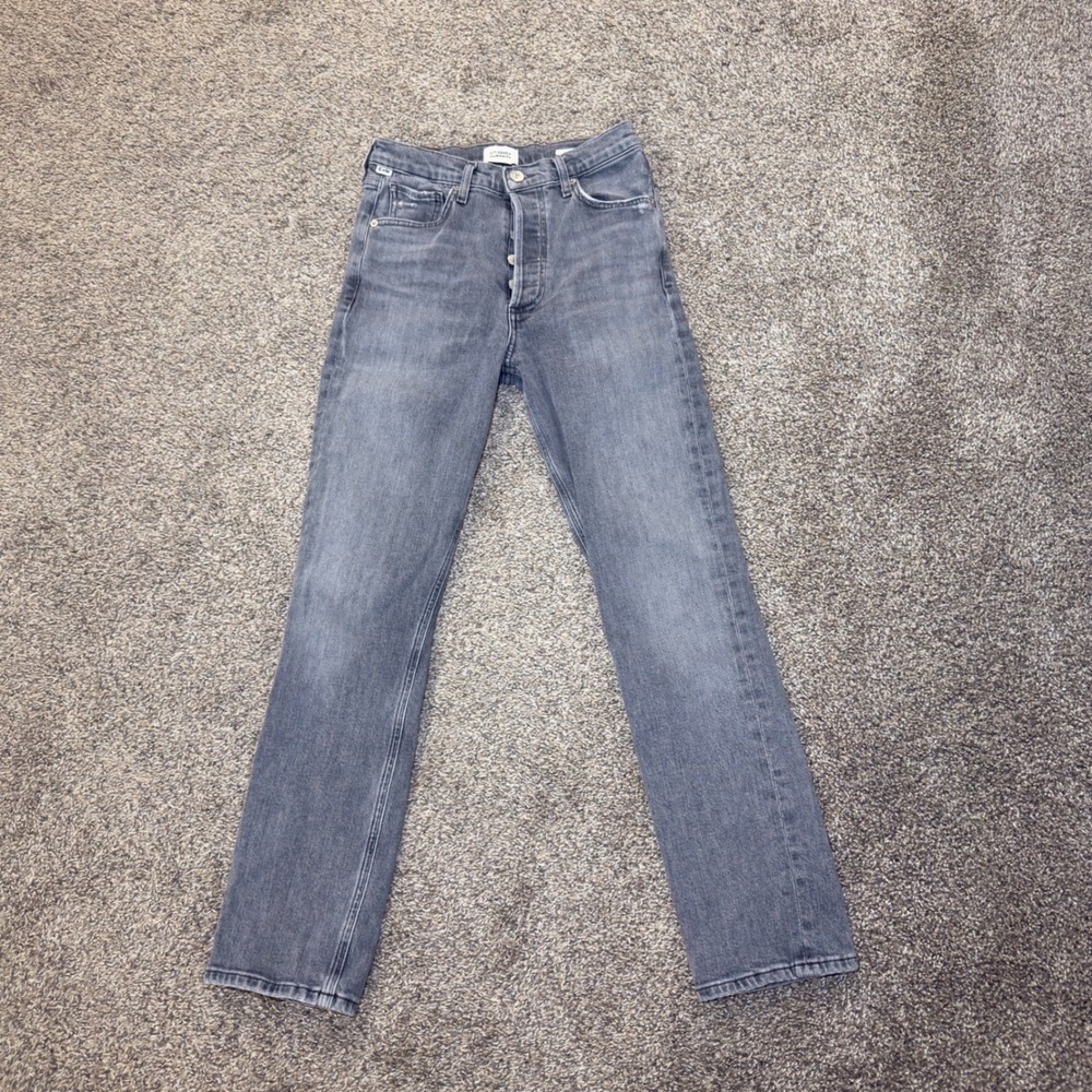 Citizens of Humanity Charlotte High Rise Straight Leg Jeans Grey Wash Size 25